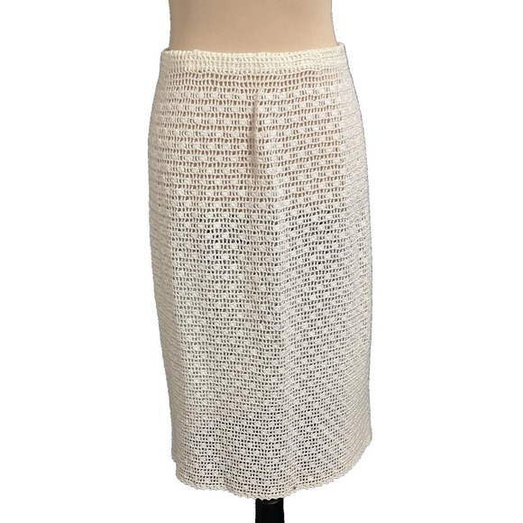 Vintage Cream Handmade Crocheted 2 Piece Top Skirt Dress STUNNING OOAK - Picture 10 of 13